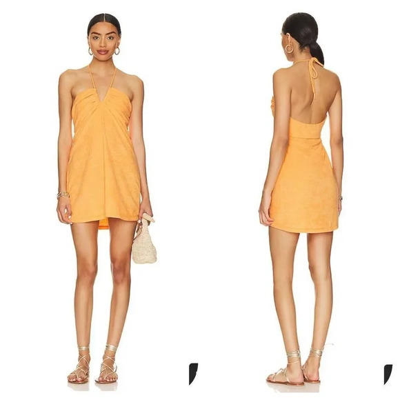 Show Me Your MuMu Outgoing Mini Dress in Orange Terry Sz M - Picture 1 of 10